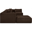 Meridian Furniture 6-Piece Brown Corduroy Performance Fabric Modular Sectional
