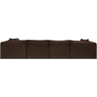 Meridian Furniture 6-Piece Brown Corduroy Performance Fabric Modular Sectional