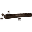 Meridian Furniture 7-Piece Brown Corduroy Performance Fabric Modular Sectional