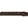Meridian Furniture 7-Piece Brown Corduroy Performance Fabric Modular Sectional
