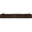 Meridian Furniture 7-Piece Brown Corduroy Performance Fabric Modular Sectional