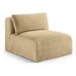 Meridian Furniture Shaggy Camel Corduroy Performance Fabric Armless Chair