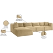 Meridian Furniture 5-Piece Camel Corduroy Performance Fabric Modular Sectional