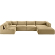 Meridian Furniture 5-Piece Camel Corduroy Performance Fabric Modular Sectional