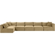 Meridian Furniture 6-Piece Camel Corduroy Performance Fabric Modular Sectional