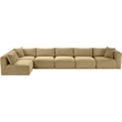 Meridian Furniture 6-Piece Camel Corduroy Performance Fabric Modular Sectional