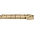 Meridian Furniture 7-Piece Camel Corduroy Performance Fabric Modular Sectional