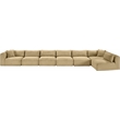 Meridian Furniture 7-Piece Camel Corduroy Performance Fabric Modular Sectional