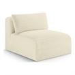 Meridian Furniture Shaggy Cream Corduroy Performance Fabric Armless Chair