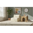 Meridian Furniture Shaggy Cream Corduroy Performance Fabric Armless Chair