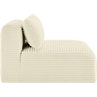 Meridian Furniture Shaggy Cream Corduroy Performance Fabric Armless Chair