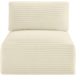 Meridian Furniture Shaggy Cream Corduroy Performance Fabric Armless Chair