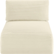 Meridian Furniture Shaggy Cream Corduroy Performance Fabric Armless Chair