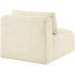Meridian Furniture Shaggy Cream Corduroy Performance Fabric Armless Chair