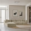 Meridian Furniture 5-Piece Cream Corduroy Performance Fabric Modular Sectional