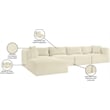 Meridian Furniture 5-Piece Cream Corduroy Performance Fabric Modular Sectional
