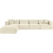 Meridian Furniture 5-Piece Cream Corduroy Performance Fabric Modular Sectional