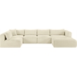 Meridian Furniture 5-Piece Cream Corduroy Performance Fabric Modular Sectional