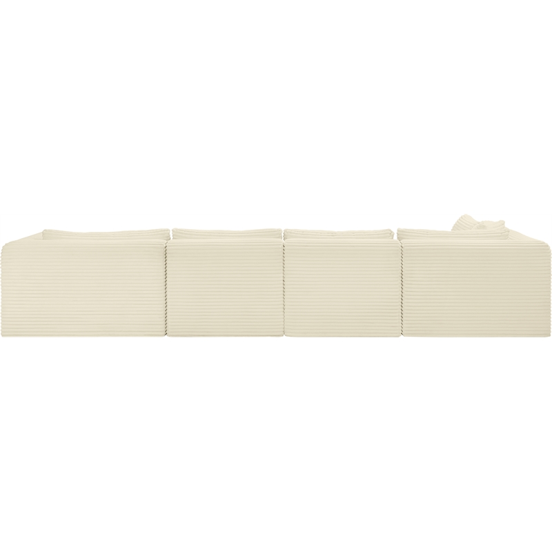Meridian Furniture 5-Piece Cream Corduroy Performance Fabric Modular Sectional