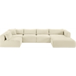 Meridian Furniture 5-Piece Cream Corduroy Performance Fabric Modular Sectional