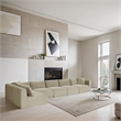 Meridian Furniture 6-Piece Cream Corduroy Performance Fabric Modular Sectional