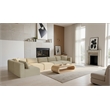 Meridian Furniture 6-Piece Cream Corduroy Performance Fabric Modular Sectional