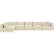 Meridian Furniture 6-Piece Cream Corduroy Performance Fabric Modular Sectional