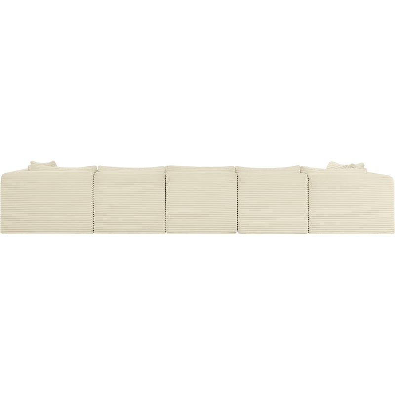 Meridian Furniture 6-Piece Cream Corduroy Performance Fabric Modular Sectional