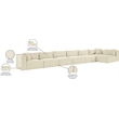 Meridian Furniture 7-Piece Cream Corduroy Performance Fabric Modular Sectional