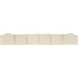 Meridian Furniture 7-Piece Cream Corduroy Performance Fabric Modular Sectional