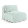Meridian Furniture Shaggy Mint Corduroy Performance Fabric Armless Chair