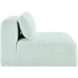 Meridian Furniture Shaggy Mint Corduroy Performance Fabric Armless Chair