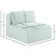 Meridian Furniture Shaggy Mint Corduroy Performance Fabric Armless Chair