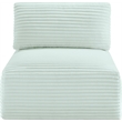 Meridian Furniture Shaggy Mint Corduroy Performance Fabric Armless Chair