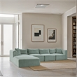 Meridian Furniture 5-Piece Mint Corduroy Performance Fabric Modular Sectional