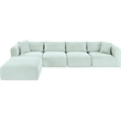 Meridian Furniture 5-Piece Mint Corduroy Performance Fabric Modular Sectional