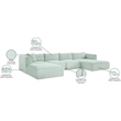 Meridian Furniture 5-Piece Mint Corduroy Performance Fabric Modular Sectional