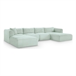 Meridian Furniture 5-Piece Mint Corduroy Performance Fabric Modular Sectional