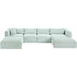 Meridian Furniture 5-Piece Mint Corduroy Performance Fabric Modular Sectional