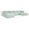 Meridian Furniture 5-Piece Mint Corduroy Performance Fabric Modular Sectional