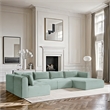 Meridian Furniture 5-Piece Mint Corduroy Performance Fabric Modular Sectional