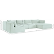 Meridian Furniture 5-Piece Mint Corduroy Performance Fabric Modular Sectional