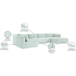Meridian Furniture 5-Piece Mint Corduroy Performance Fabric Modular Sectional