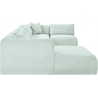 Meridian Furniture 5-Piece Mint Corduroy Performance Fabric Modular Sectional