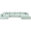 Meridian Furniture 5-Piece Mint Corduroy Performance Fabric Modular Sectional
