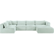 Meridian Furniture 5-Piece Mint Corduroy Performance Fabric Modular Sectional