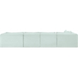 Meridian Furniture 5-Piece Mint Corduroy Performance Fabric Modular Sectional