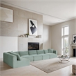 Meridian Furniture 6-Piece Mint Corduroy Performance Fabric Modular Sectional