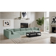 Meridian Furniture 6-Piece Mint Corduroy Performance Fabric Modular Sectional