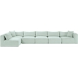 Meridian Furniture 6-Piece Mint Corduroy Performance Fabric Modular Sectional